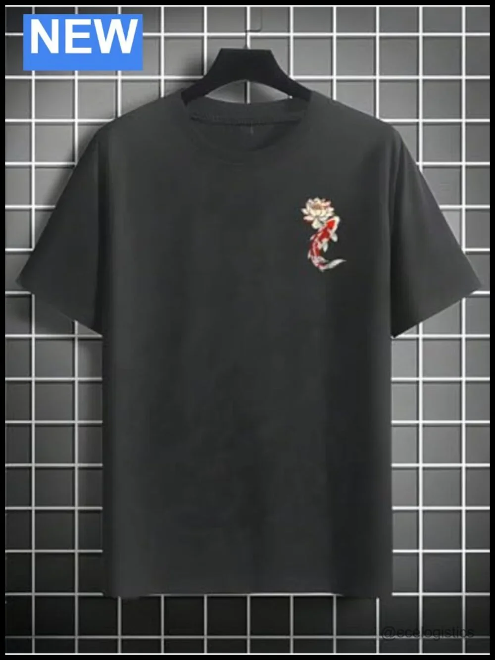 Men's Japanese Koi Graphic Tee Oversized Streetwear T-Shirt